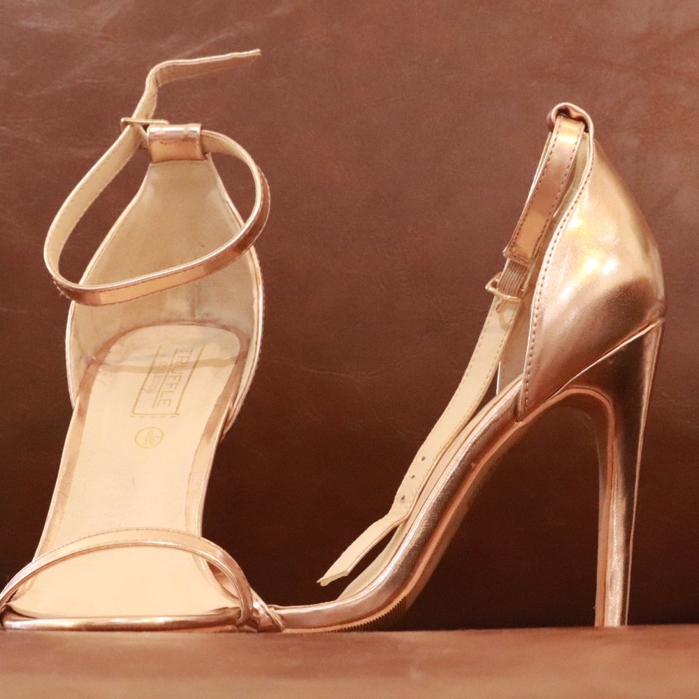 Truffle Collection, Open Toe, Ankle Strap Copper … - image 3